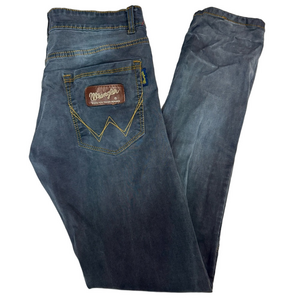 Wrangler Ohio Unisex Men Dark Blue Denim Pants Jeans Bottoms 29x30 Inches